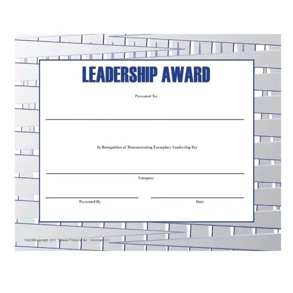 Hayes Leadership Award Certificates Employee Recognition Matte 8.5x11 30 Pack